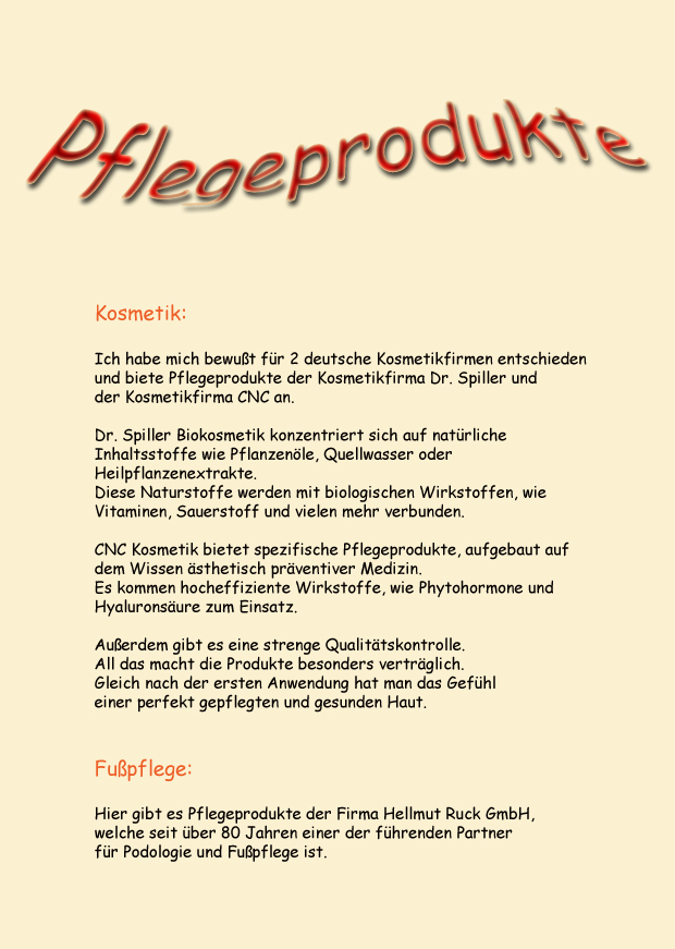 Pflegeprodukte